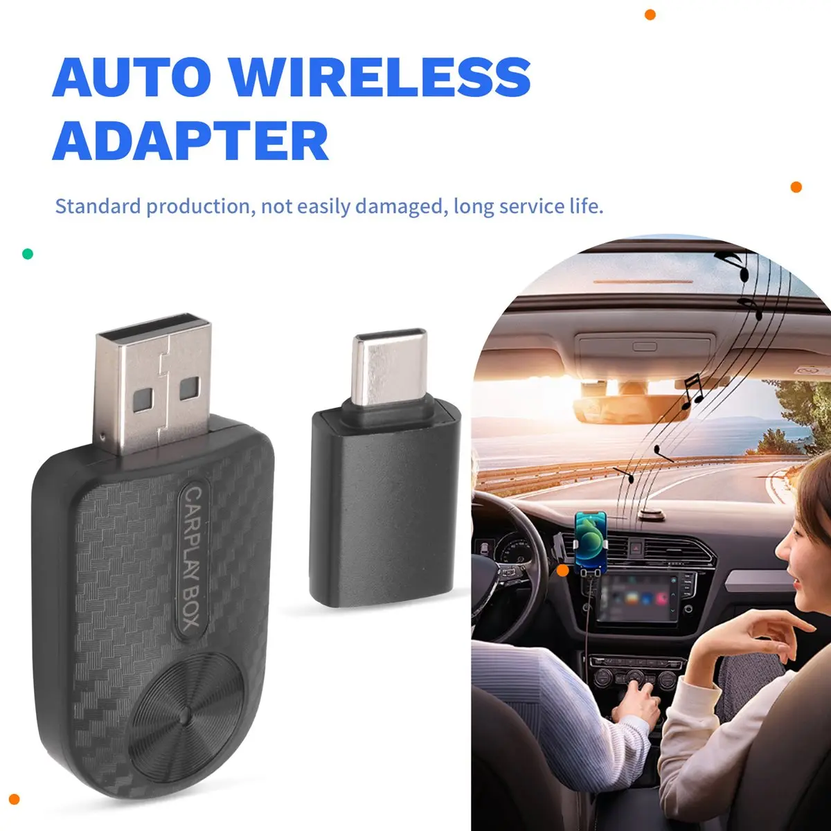 DT81 Wireless CarPlay Adapter- Android Auto Wireless Adapter, 5.8GHz Wi-Fi Plug & Play,Mini and Stable IOS 10+/Android 10+