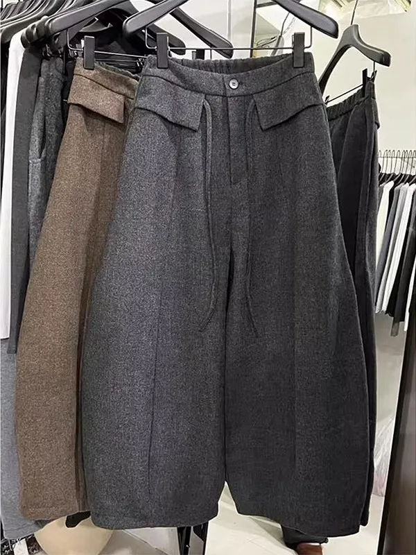 

Мужские повседневные брюки больших размеров с флисовой подкладкой, утепленные, осенне-зимние, широкие, с высокой талией, прямого кроя, комфортные