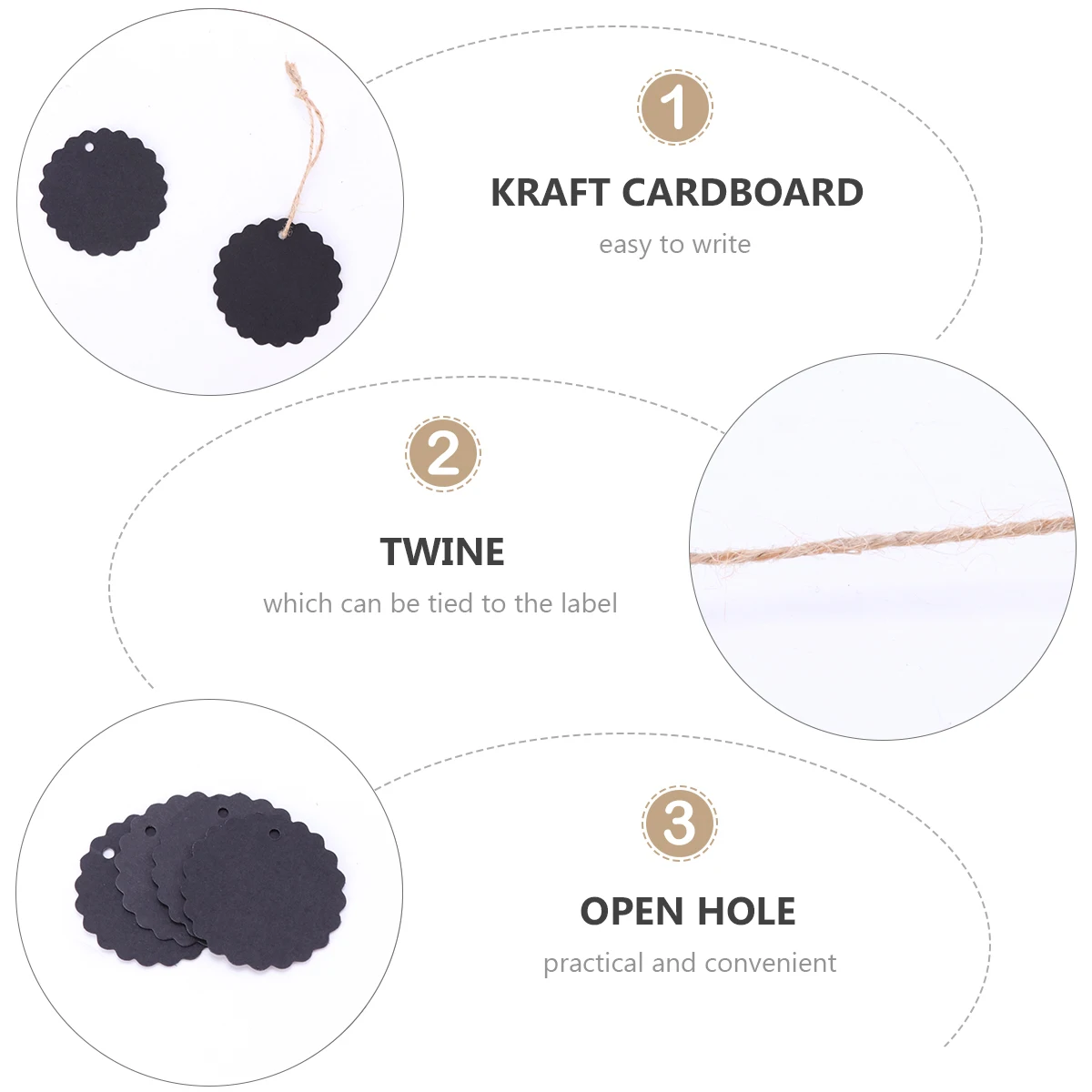 100 Pcs Cowhide Card Tag Craft Paper Tags Labels Blank Marking Wishing Gift Vintage