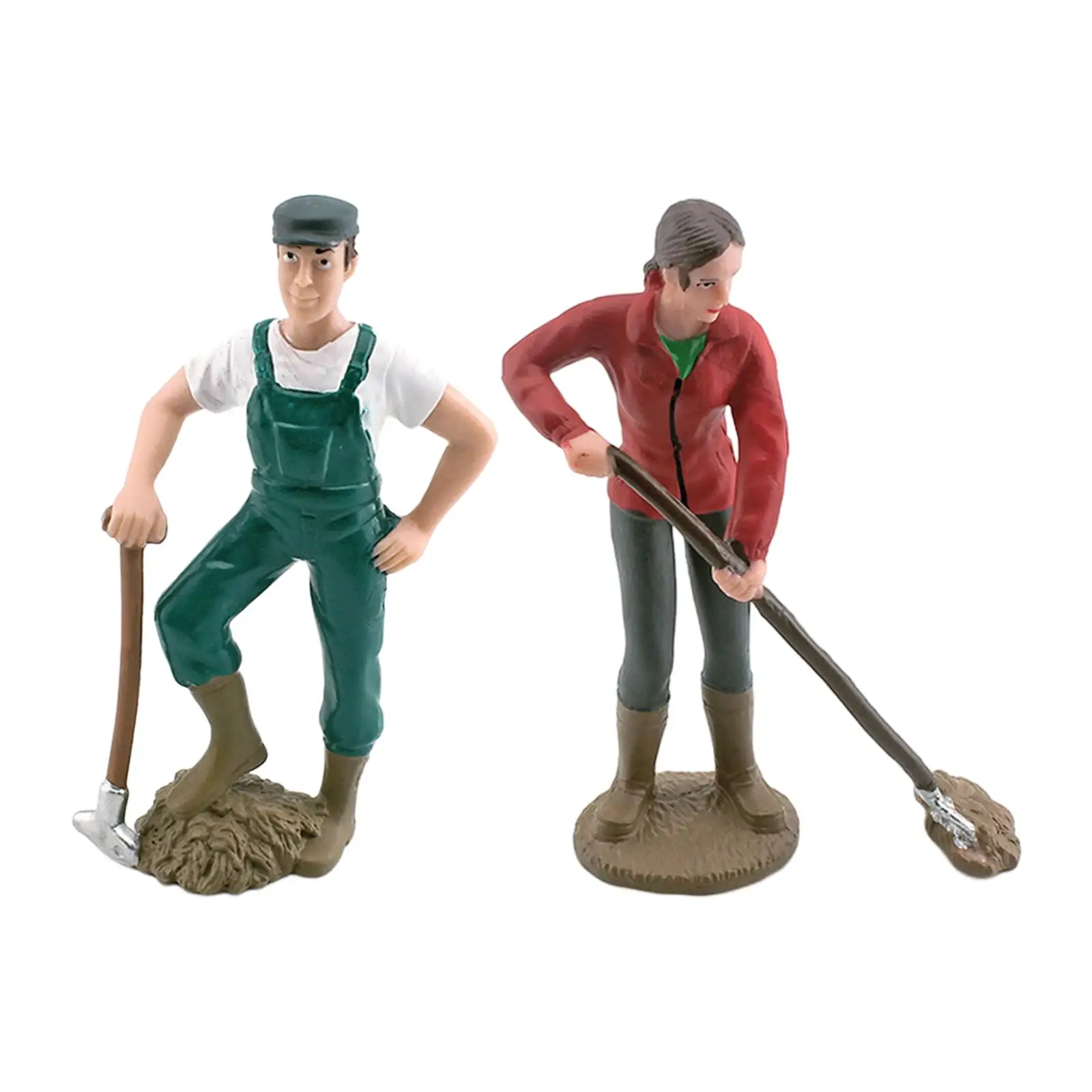 2-4pack Farmer People Figures Realistic Farm Keeper Figurines for Reward Gift