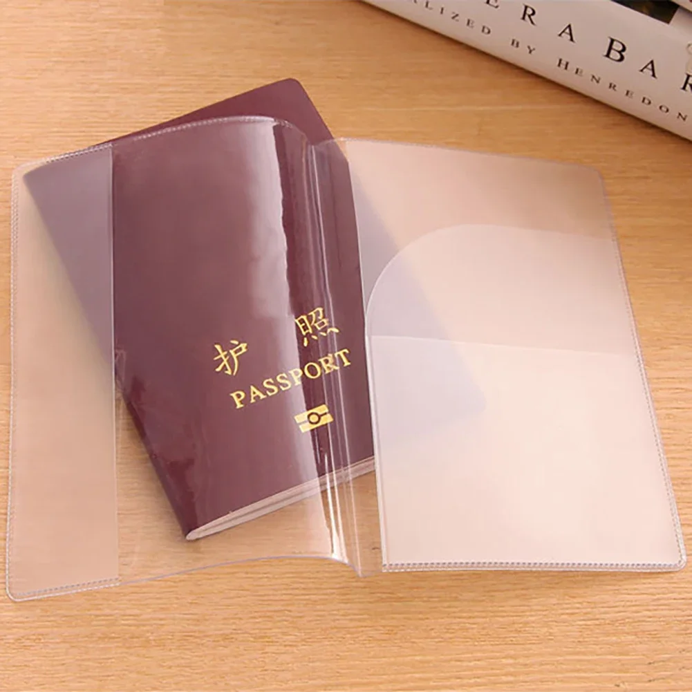 1PC Transparent PVC Passport Protecting Cover ID Card Cover Plain Waterproof Frosted Clear Passport Holder Travel Accessories