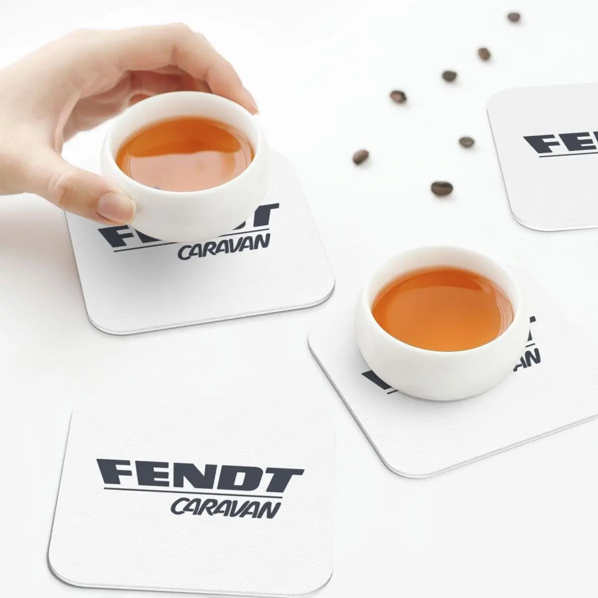 

Fendt Caravan Coasters Kitchen Placemats Waterproof Insulation Cup Coffee Mats For Decor Home Tableware Pads Set of 4