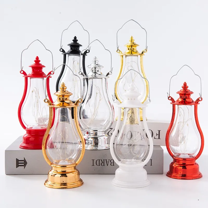 Led Retro Small Oil Lamp Multicolor Interior Decorative Desk Lamp Portable Wind Candle Lamps Decoration Kerosene Lights 2024