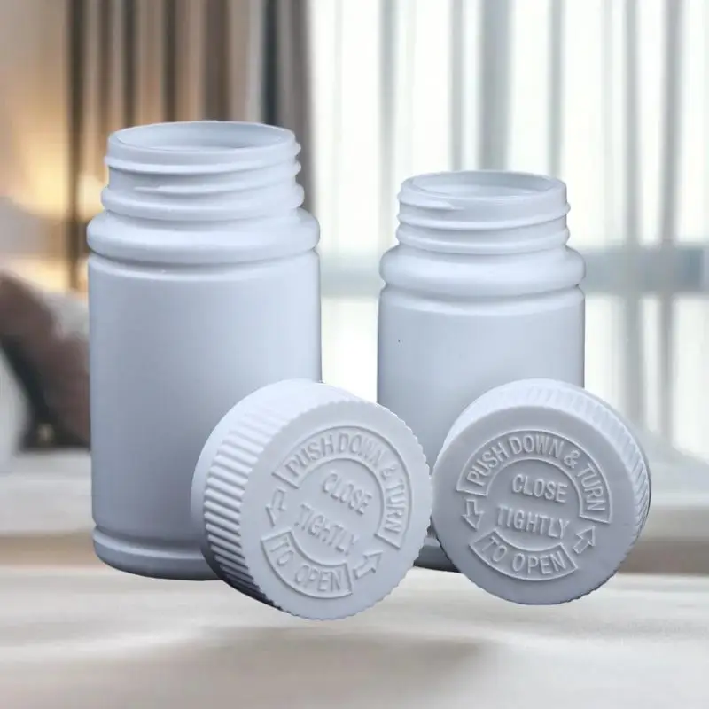10Pcs Solid Powder Portable Containers Plastic HDPE White Empty Seal Bottles 20-225ml Pill Vials Tablet Capsule