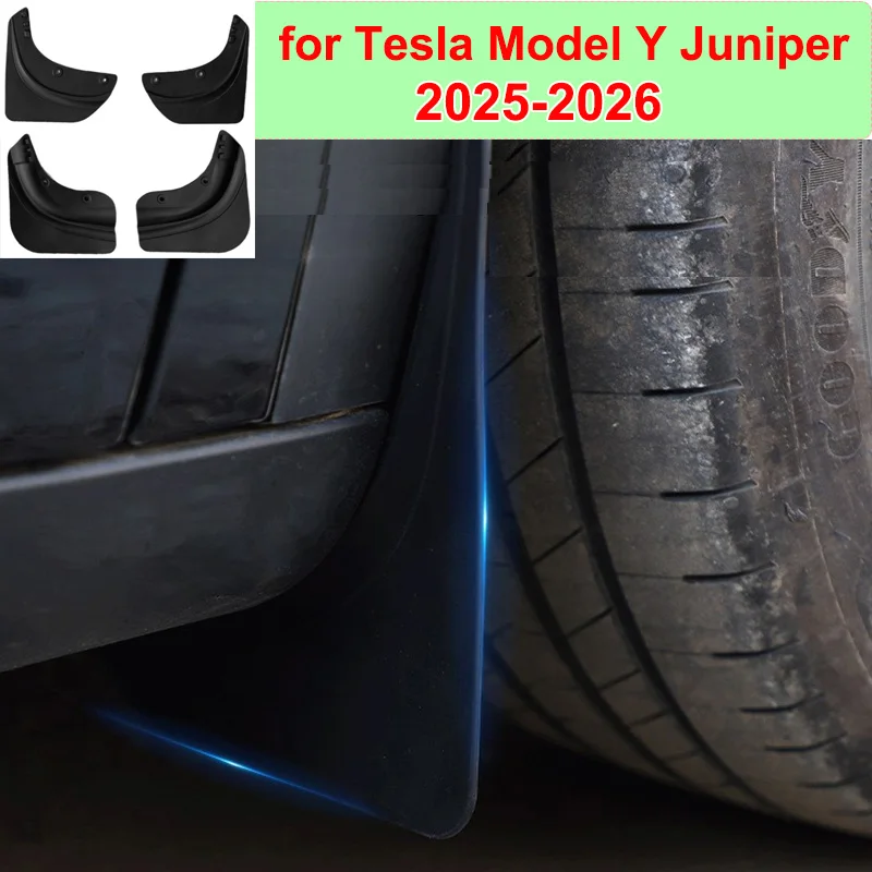 Für Tesla Model Y Juniper 2026 Vorder- und Hinterrad-Schmutzfänger, Schmutzfänger, Spritzschutz, Kotflügelschutz, Kotflügel, Zubehör