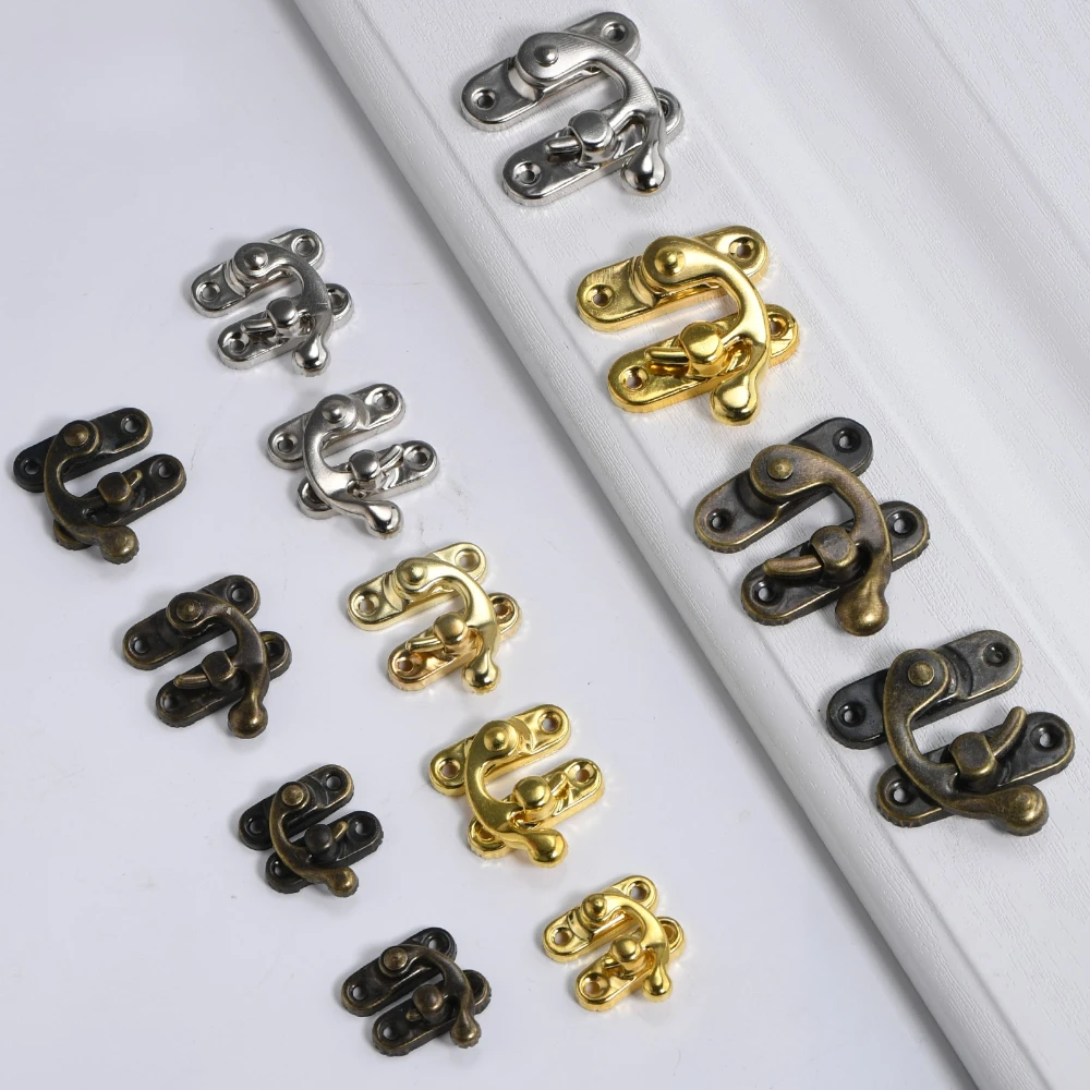 

2pcs Antique-style Iron Sheet Box Lock Hook Wine Box Buckle Gift Box Buckle Horn Locks Dark Buckle New Chinese Style Accessories