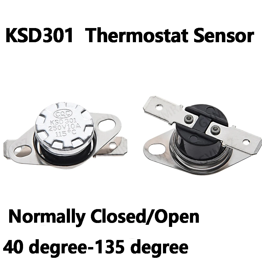 1PCS 60 65 50 KSD301 Normally Open Thermostat Sensor 10A 250V 0-160 degree Normally Closed Bakelite KSD-301 Temperature Switch