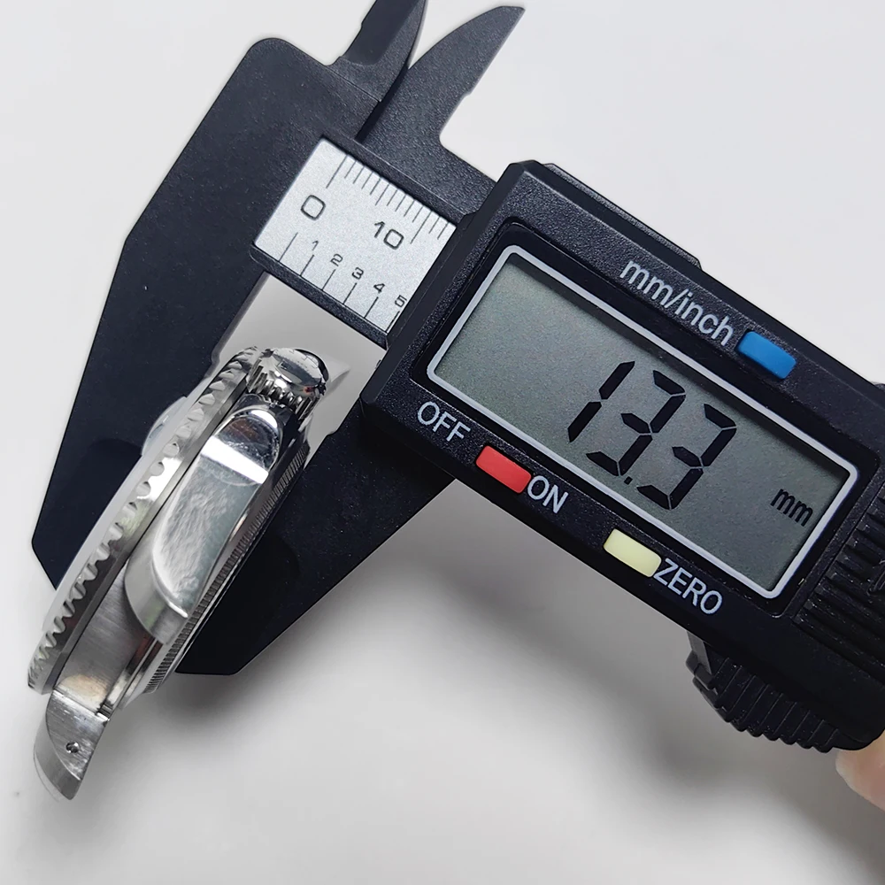 Relógio retrô masculino de aço 40mm, sem pulseira, mostrador azul, moldura preta e azul, movimento automático nh35, vidro reforçado resistente à água