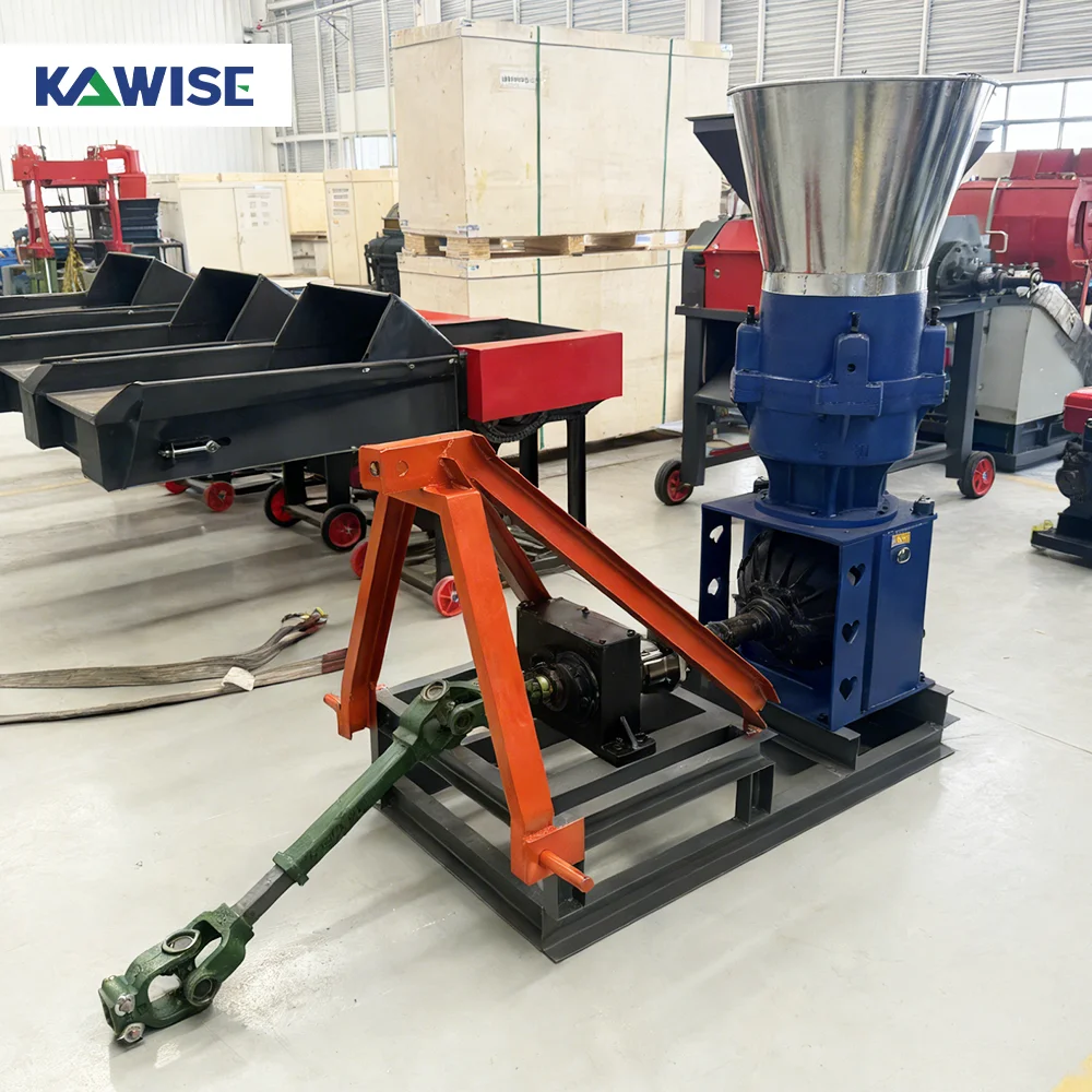 AIROW Tractor PTO Feed Pellet Machine Rotating Disc Flat Die Type High Output for Farm and Feed Production Use