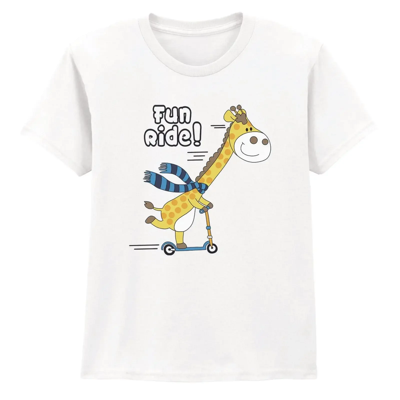 Fun Ride Giraffe Abenteuer Tiere Kinder T Shirt Roller Grafik vintage Washed Top For Everyday Wear streetwear graphic Casual