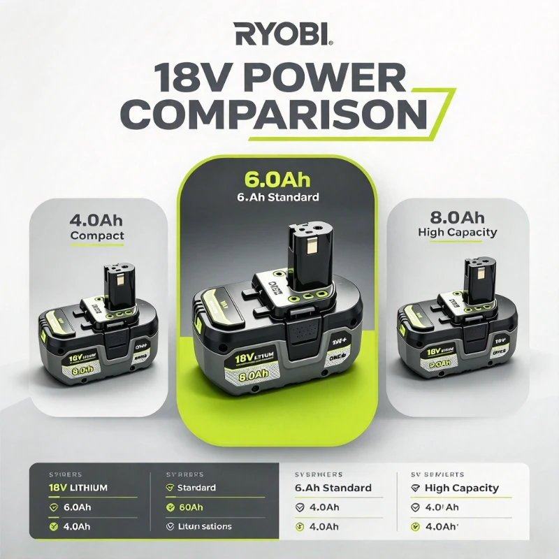 High Capacity 8.0Ah 18V Battery Pack Compatible With RYOBI ONE+ Series P108 P109 Work For Drill Driver Impact Wrench Power Tools