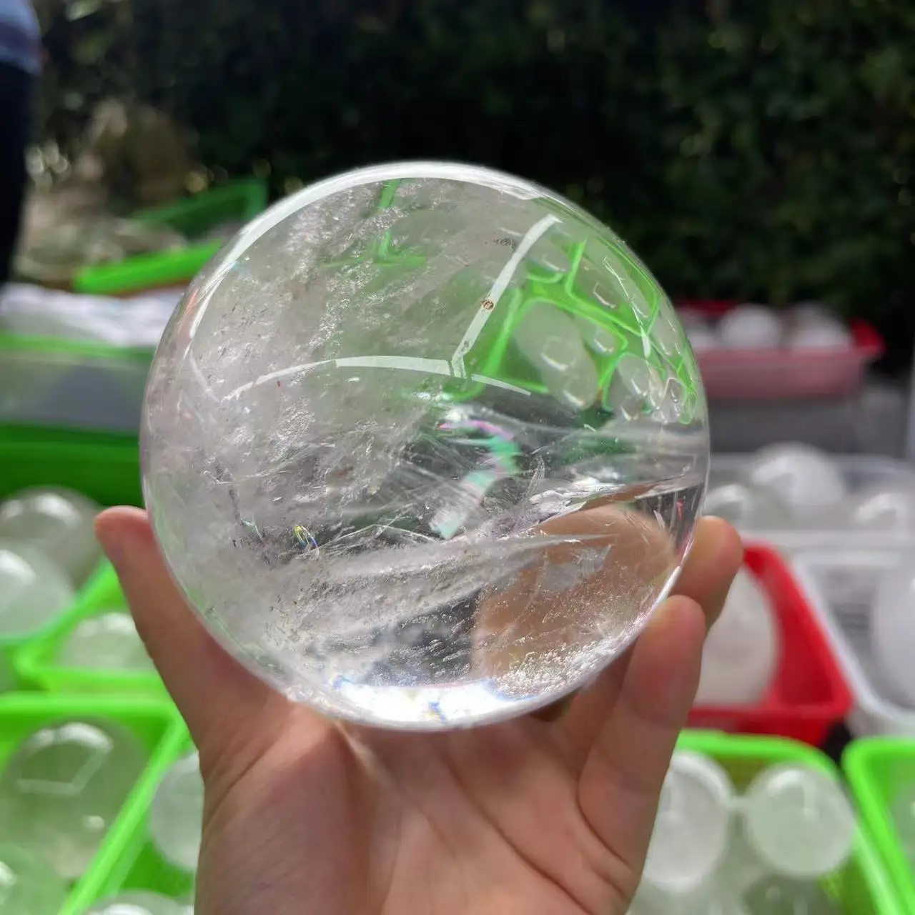 Collection Natural Clear White Crystal Quartz Sphere Ball Specimen Collection Healing