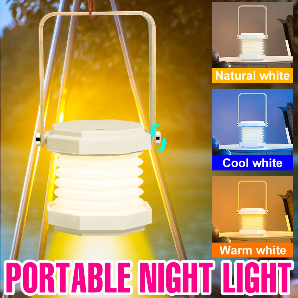 3 Colors LED Night Light Rechargeable Night Lamp Bedside Table Light Portable Wardrobe Lamp Creative Room Decor Bedroom Lighting