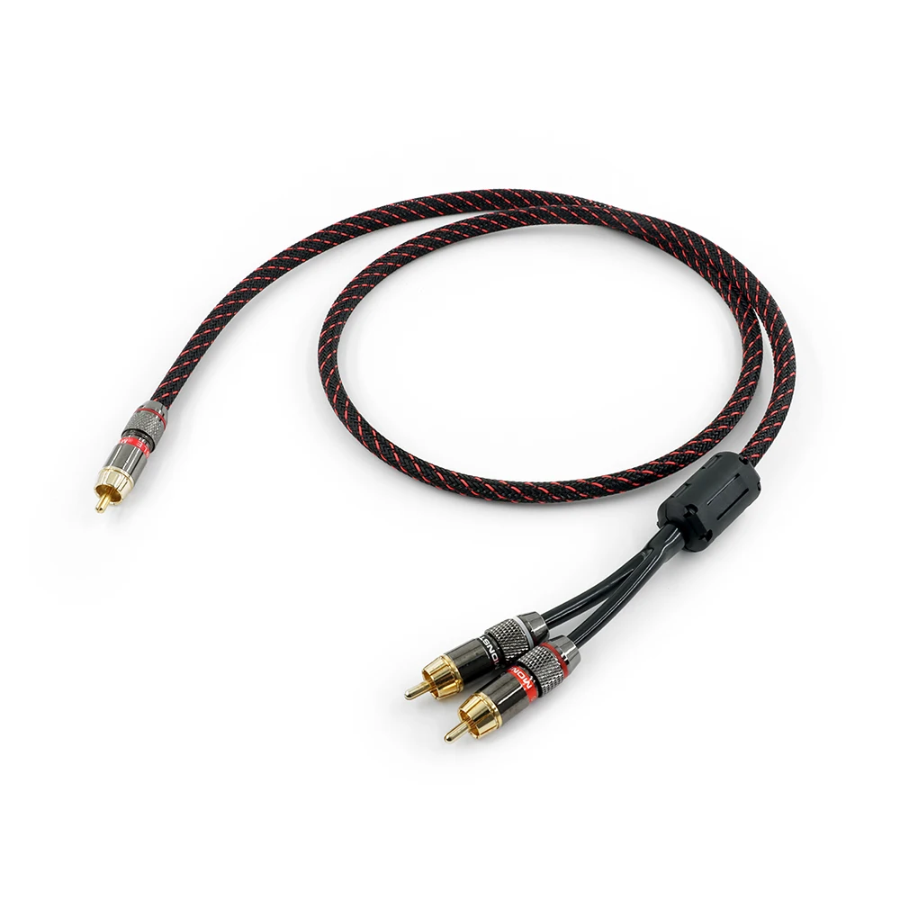 1pcs HIFI RCA  CANARE L-4E6S Y Adapter Audio Cable Subwoofer Cable 1 RCA to 2 RCA audio cable / 0.5M- 5M NO1023