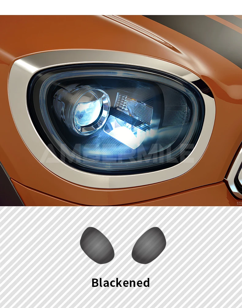 Für MINI Cooper F54 F55 F56 F57 F60 TPU Schwarzgetünkte Transparente TPU Scheinwerfer-Schutzfolie Modifikations-Farbwechselfolien – Detail 4