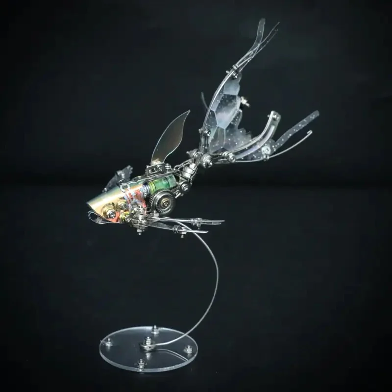 

3D Puzzle Butterfly Winged Flying Fish Metal Model Kit Mechanical Assembly Toy Marine Life DIY Steampunk Models Kits Gift