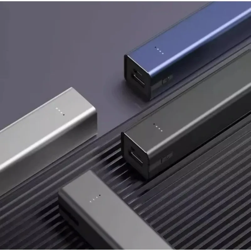 5000mAh Aluminum Alloy Square Tube Emergency Power Bank 4500mah External Battery Pack QC22.5W with Digital Display
