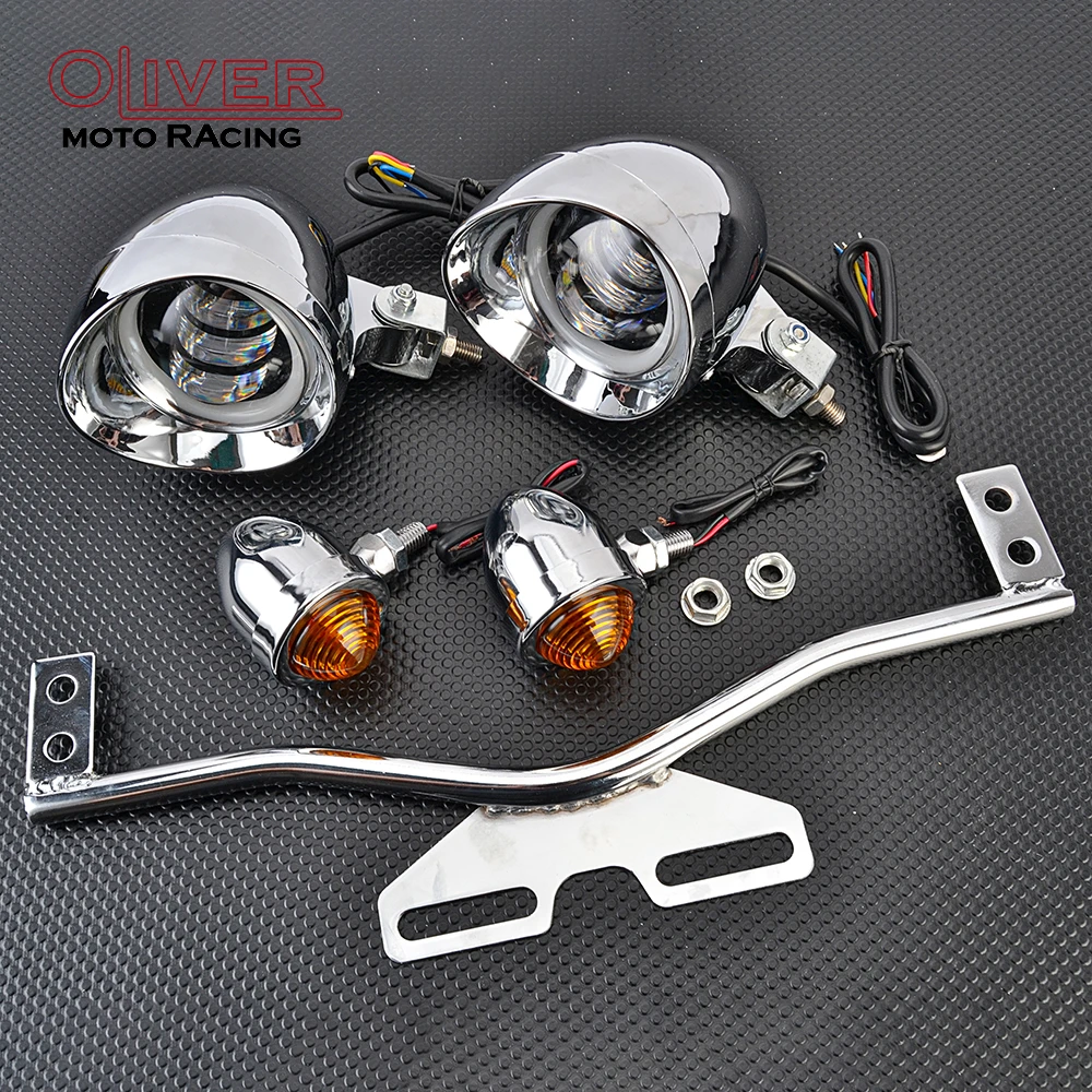 Afbeelding 5: Motorfiets LED Mistlamp Met Richtingaanwijzer Extra Drive Lamp Voor Cruisers Choppers Cafe Racers Custom XL883