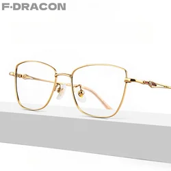 Titanium Glasses Frame Ultra-light Square Frame Women's Glasses Frame Retro Optical Prescription Glasses Frame Women's 7015