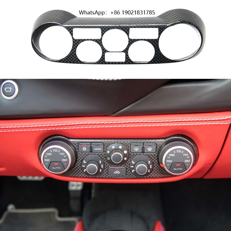 Car Interior Accessories Dry Carbon Fiber AC Center Console Decoration Covers for 488 GTB Spider Interior Trim Parts