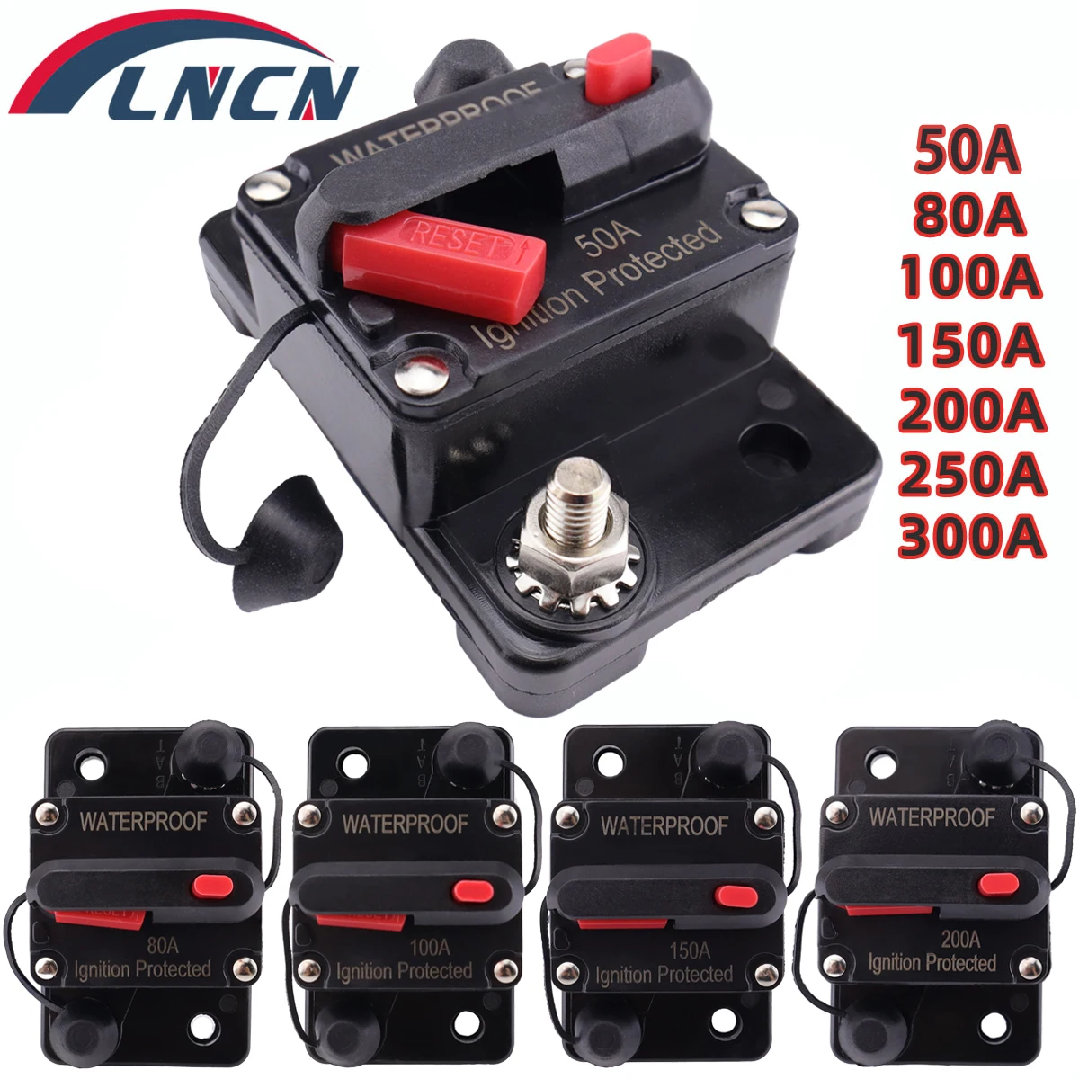 200 Amp Circuit Breaker with Manual Reset for Car Marine Motors Boat ATV Manual Power Protect for Audio System Fuse, 12V-48VDC