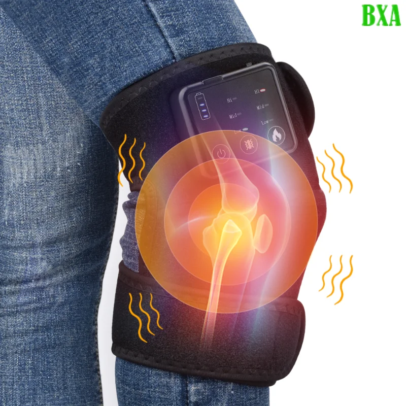 

Black Infrared Electric Heating Knee Massager Joint Therapy Hot Compress Elbow Knee Pads Relax Vibration Massage Apparatus