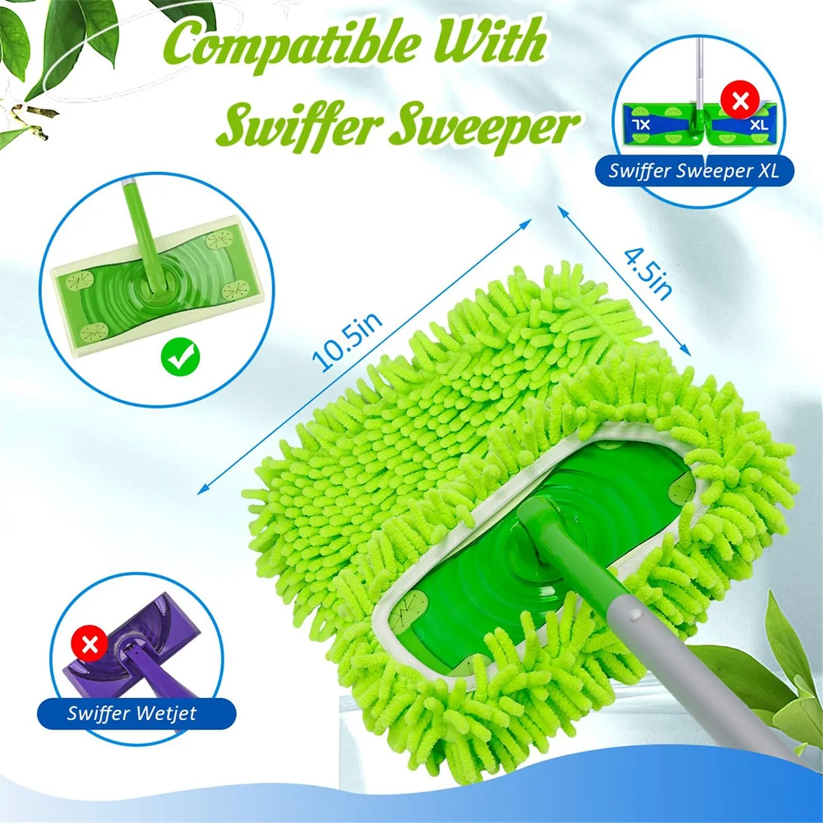 Многоразовая чистящая подушечка для прицепа для подметальных машин, швабр для домашней уборки, сменная подушечка для влажной или сухой уборки, сменная подушечка для швабры из микрофибры