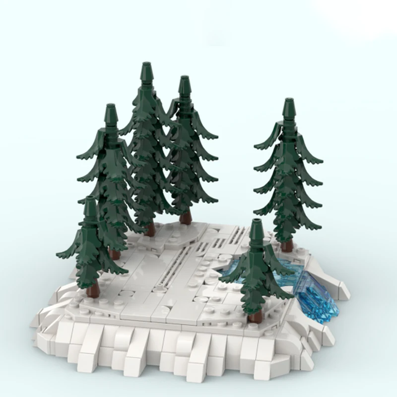NEW 414PCS MOC Creative Model Winter Snow Motorbike Diorama Building Blocks Display DIY Building Blocks Gift Decoration Home Set