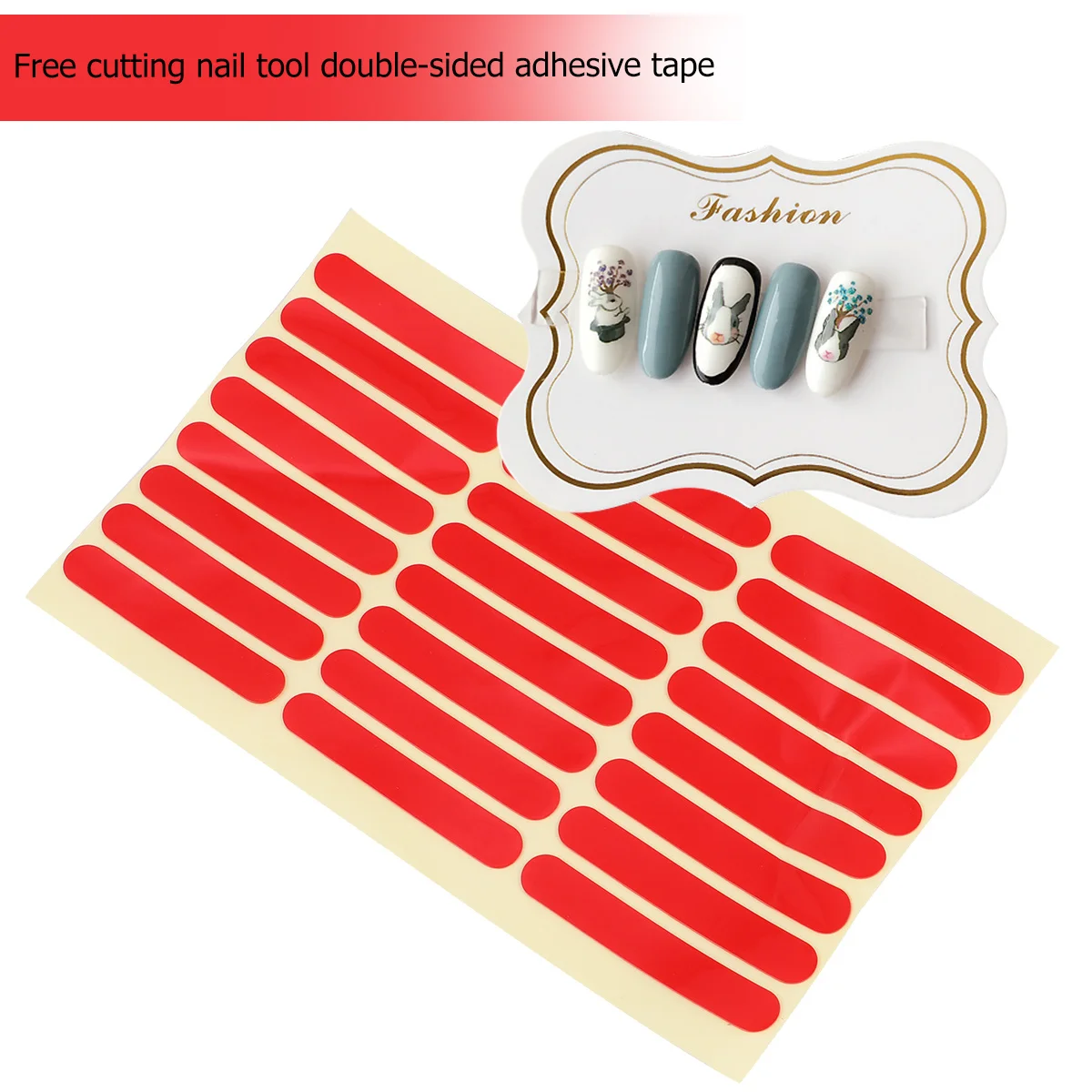 Cinta de doble cara para herramientas de decoración de uñas, cinta adhesiva de cristal resistente al agua, tablero de exhibición de manicura, fijación fuerte, 3 uds.