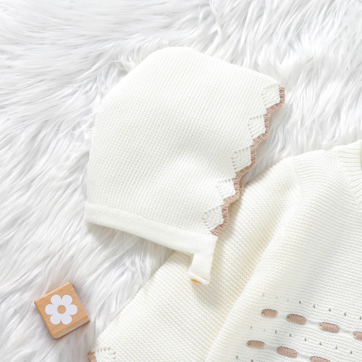 Baby Rompers Knitted Newborn Girls Jumpsuit Long Sleeve Warm Infant Kid Clothing Hat 0-18M Overalls Fashion Ruffles 2pcs Outfits