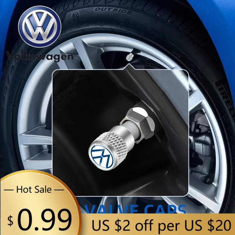 

For VOLKSWAGEN VW Automobile Aluminum Wheel Tire Valve Stem Caps Airtight Covers For Volkswagen VW Golf Jetta Polo Caddy GTI Bee
