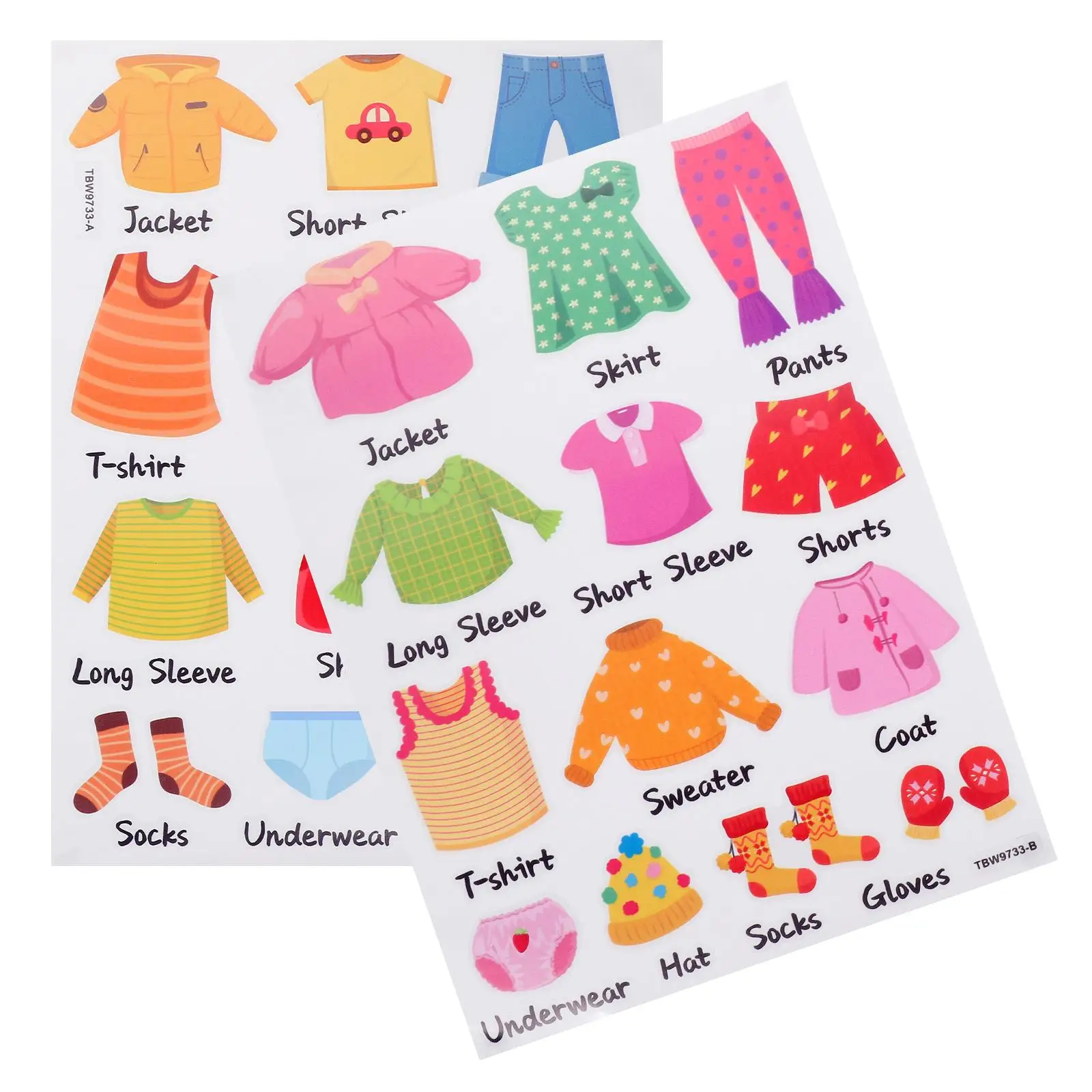 

23x32cm Wardrobe Clothing Sort Decals Wardrobe Stickers Kids Room Dresser Labels Storage Dresser Clothing Decals Solution