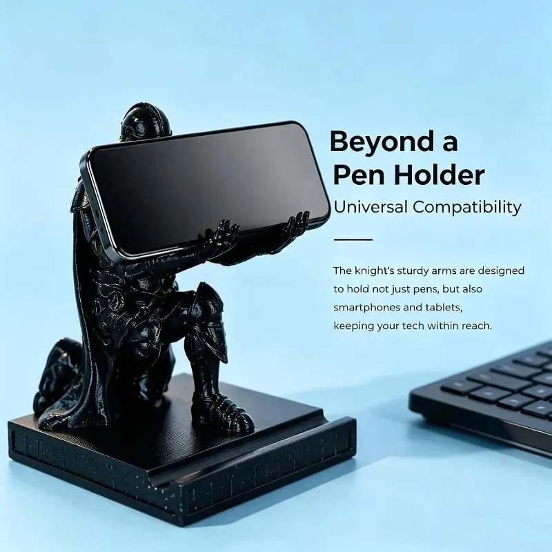 Unique Pencil Holder for Desk Decor, Holds Pens Brushes Tools New Pen Holder Desk Organizer, 3D Printed Medieval Armor Figurine