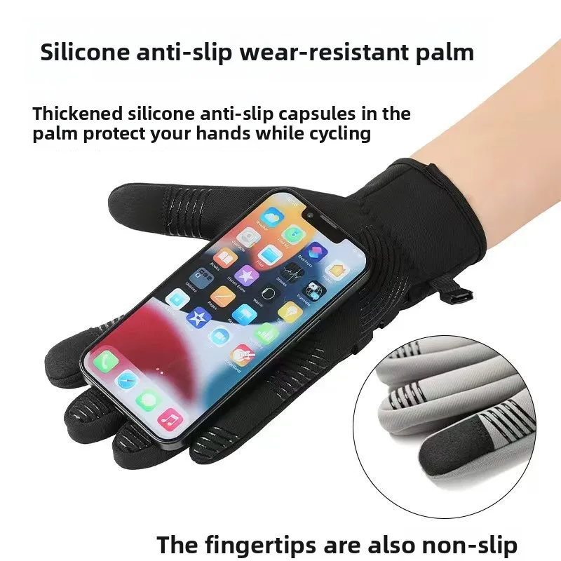 Guanti da ciclismo autunnali e invernali: guanti in pile allungati da uomo, guanti antivento e impermeabili, pomelli sportivi, guanti caldi