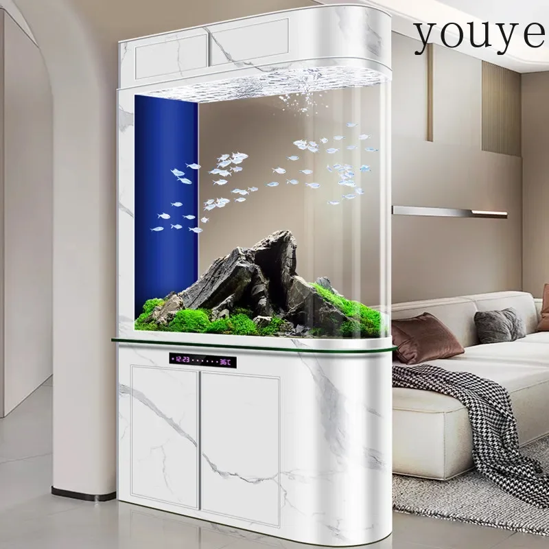

Large Screen Fish Tank Living Room New Home Partition Household Bottom Filter Integrated Entrance Aquarium X32