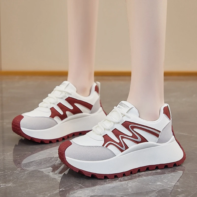 

Fashionable Casual Women's Spring Autumn 2025 New Lightweight Thick Bottom Heightening Dad Shoes All Match Women's Footwear