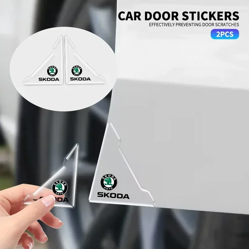2Pcs New Car Door Guard Edge Corner Protector For Skoda Octavia A5 Superb old Febia Roomster 2013 2005-2008 Roomster Kodiaq Yeti