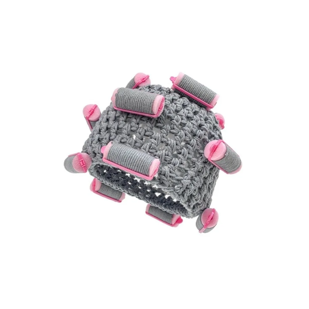 Playful Warm Hair Curler Knitted Hat Soft Thick Pullover Cap Stretchy Funny Curly Hair Yarn Beanie Outdoor