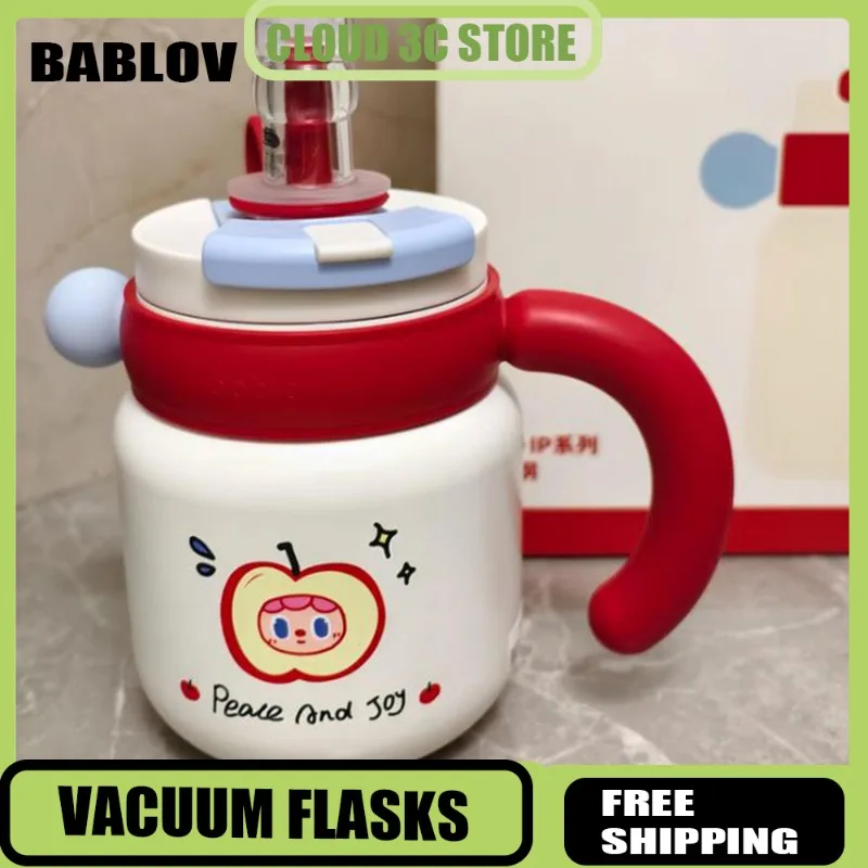 

Bablov Large Capacity Thermos Cup Stainless Steel Insulated Cups with Straw Office School Desktop Water Bottles Birthday Gifts