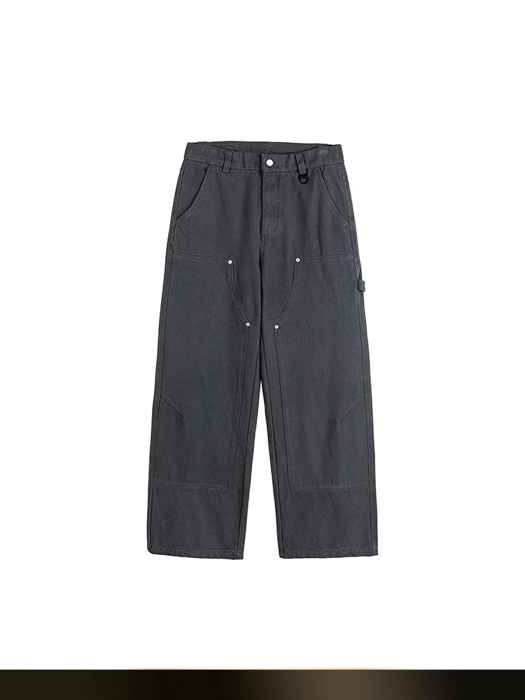 

Мужские осенние свободные брюки в американском ретро-стиле, прямые повседневные брюки в стиле Детройт, молодежные, стильные