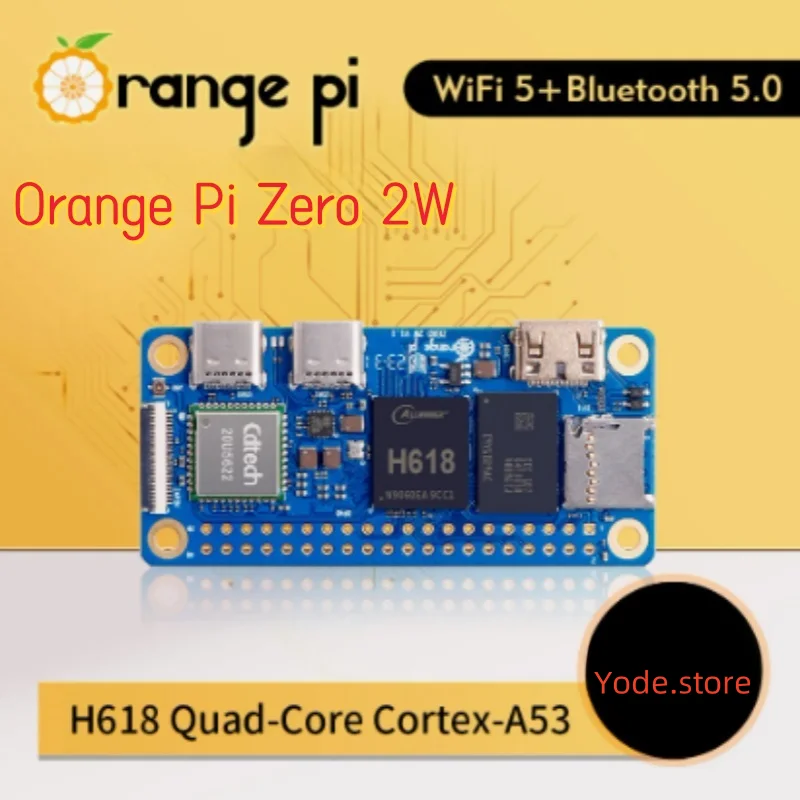 

Orange Pi Zero 2W 4 ГБ 2 ГБ 1,5 ГБ 1 ГБ Allwinner H618 Четырехъядерный процессор Cortex-A53 Mini PC Поддержка Wi-Fi5 + BT5.0 Одноплатный Pi Zero 2 Вт