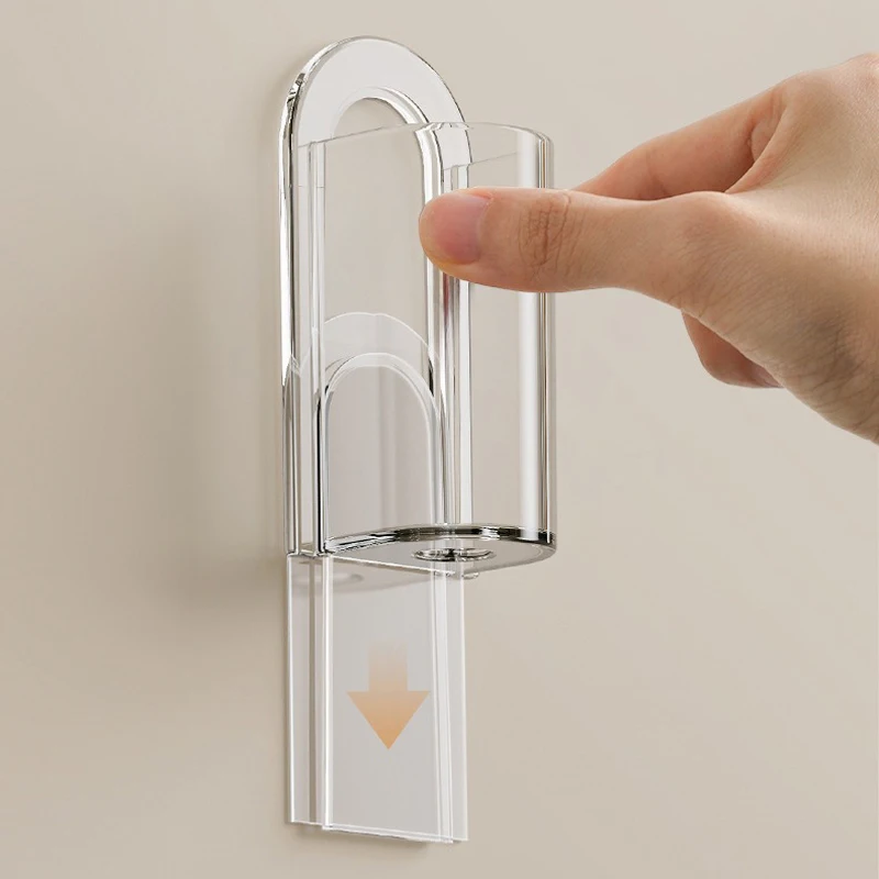 Toothbrush Holder Transparent Plastic Wall Mounted Electric Toothbrush Storage Rack for Convenient Charging in the Bathroom