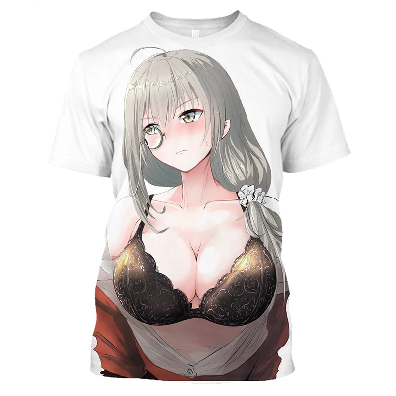 3D Printed T Shirt Kawaii Bikini Naked Girl Short Sleeve Sexy Anime Harajuku T-shirts Men Fashion Casual Streetwear Cool Clothes