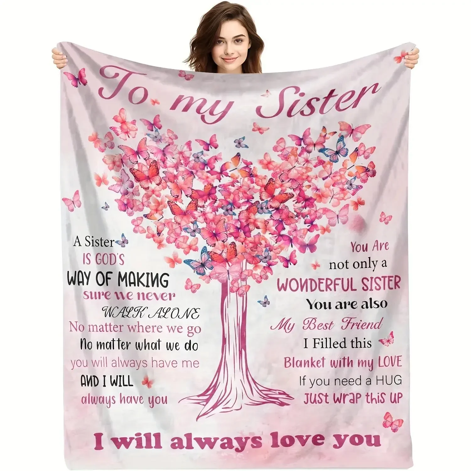 Presente personalizado para melhor irmã melhor amigo cobertor alma irmã presente cobertor macio flanela sofá cobertor viagem quarto sofá