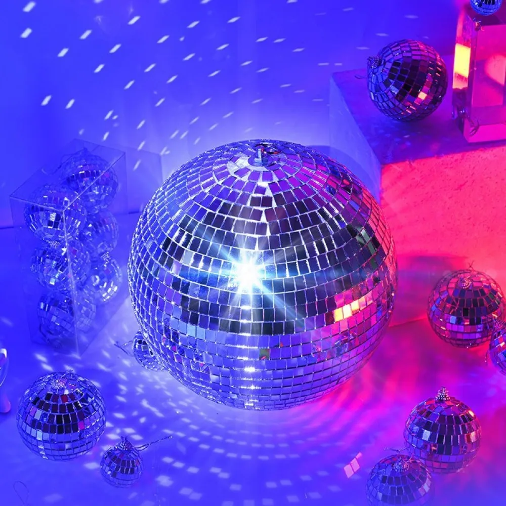 Disco Mirror Ball Party Shining Ball Laser Reflective Glass Sparkling Ball Home KTV Ornaments Festival Decoration