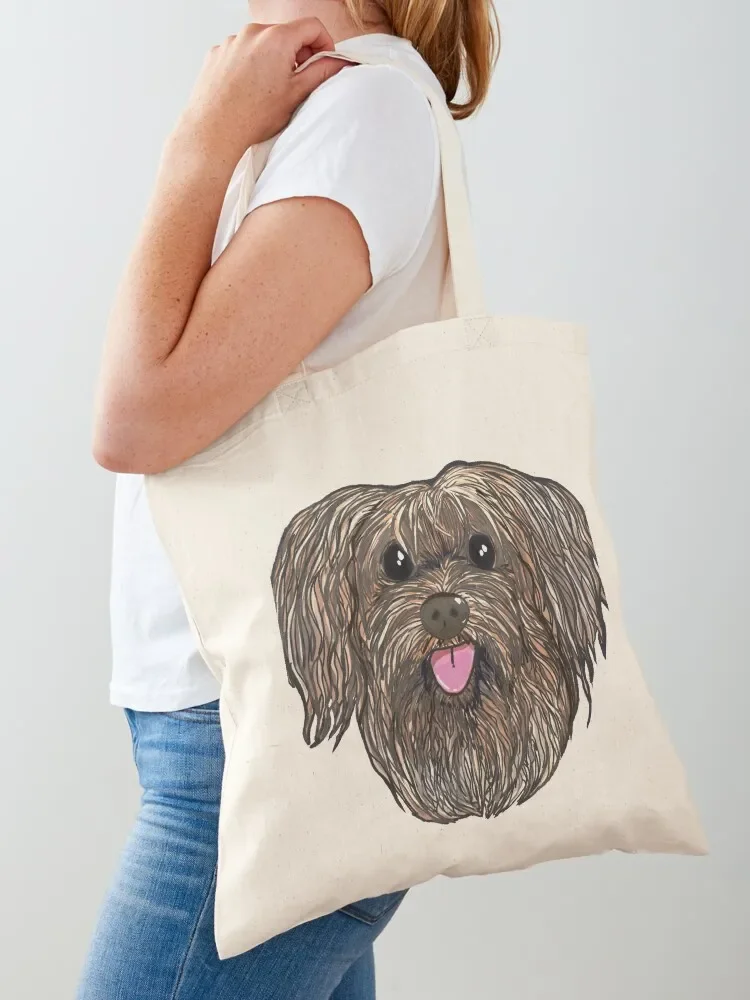 

Brown Havanese Dog Puppy Tote Bag canvas tote bags shoping bag Custom bag Canvas