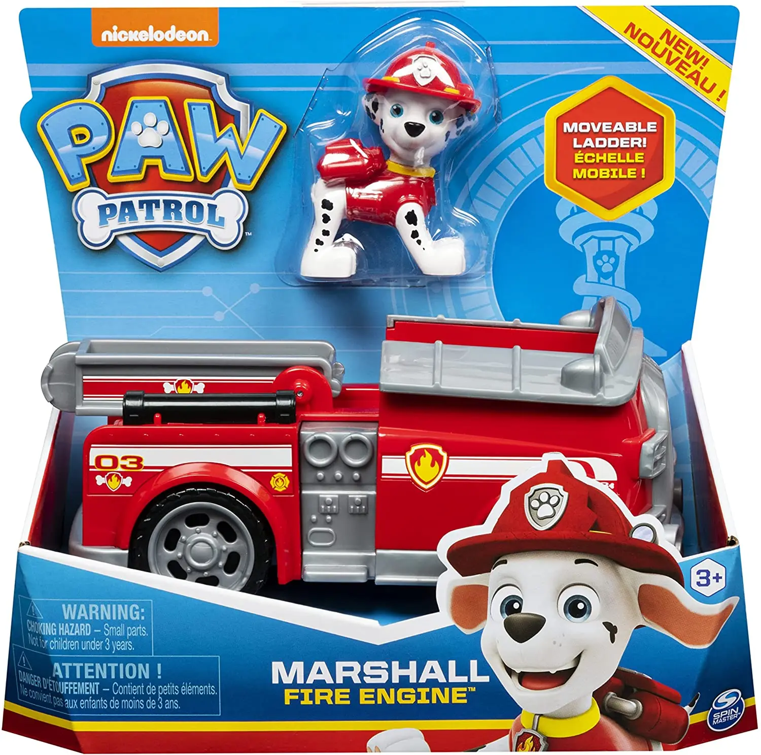 Original Paw Patrol, Marshall’s Fire Engine Vehicle with Collectible Figure, for Kids Aged 3 and Up Children Toy Birthday Gift