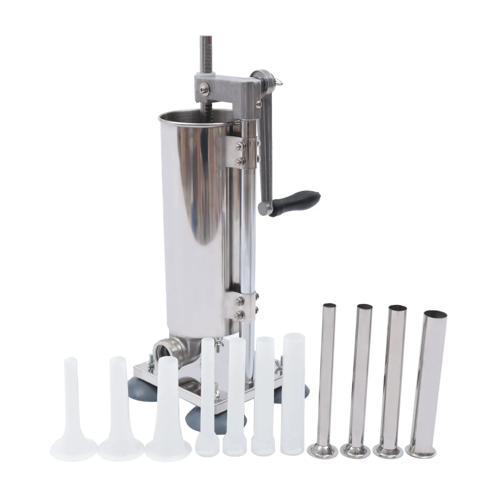 

3L Vertical Manual Sausage Stuffer Machine, Stainless Steel Sausage Maker Filling Sausage Filler Meat Tools with 4 Stuffing Tube