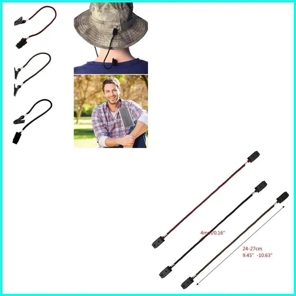 

6Pcs Hat Clip Anti-lost Retainer Windproof Coiled Cord for Fishing Golfing