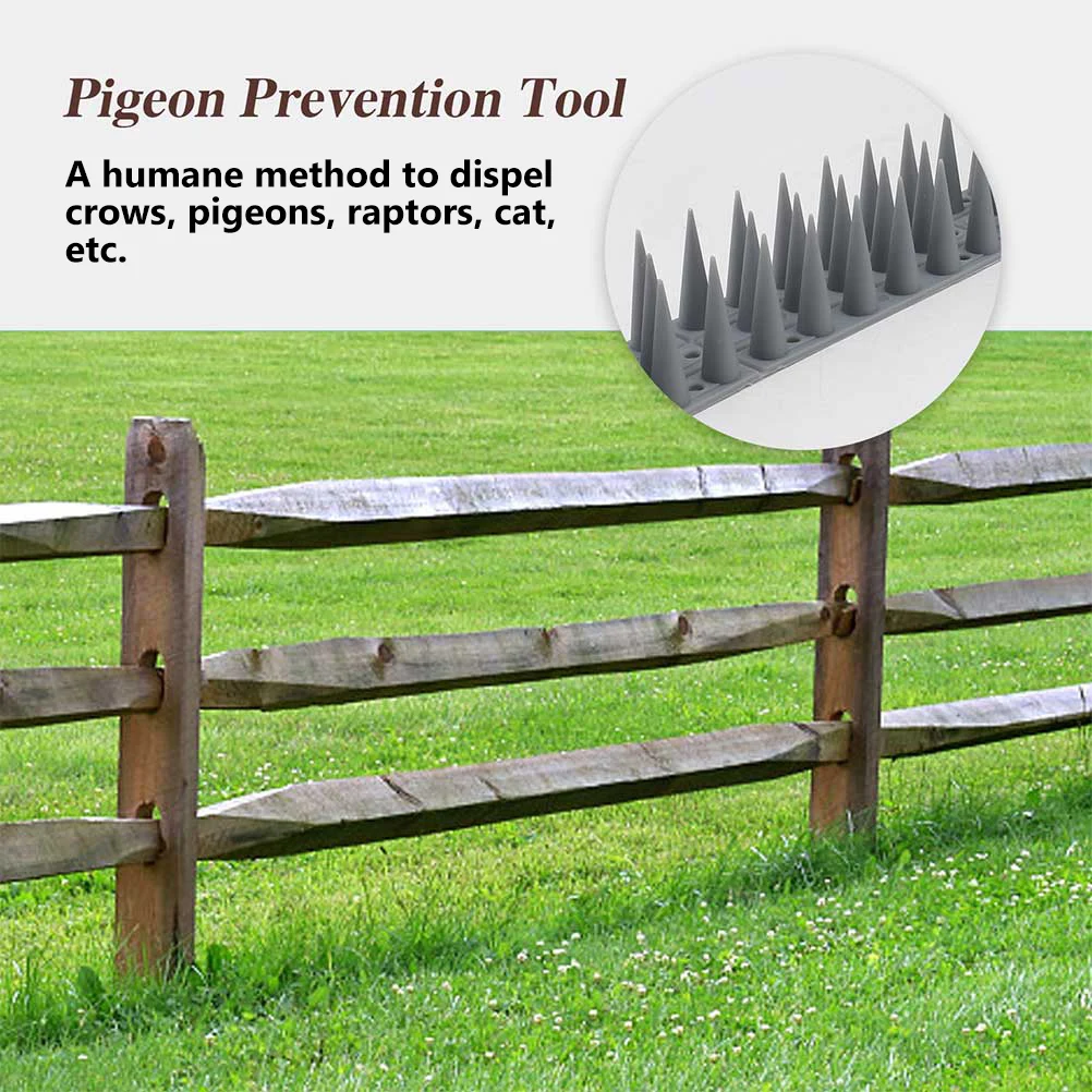 

8set Anti Bird Spike Kit Deep Brown Gray White Black Each Plastic Fence Pigeon Roof Garden Deterrent Tool